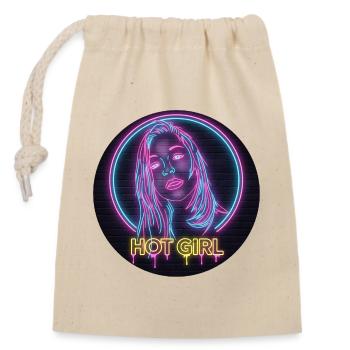 Neon Hot Girl - Closable cotton gift bag (14x20cm) - nature - Front