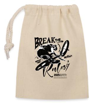 Break The Rules BMX Streetwear - Closable cotton gift bag (14x20cm) - nature - Front