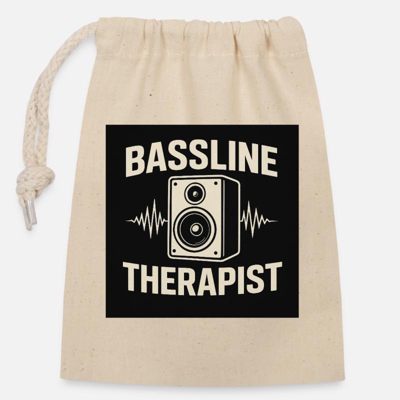 Bassline Therapist - Closable cotton gift bag (14x20cm) - nature