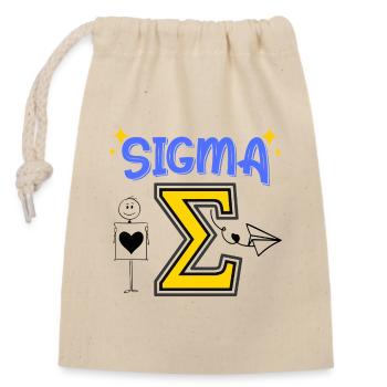 Sigma Youth Words - Closable cotton gift bag (14x20cm) - nature - Front