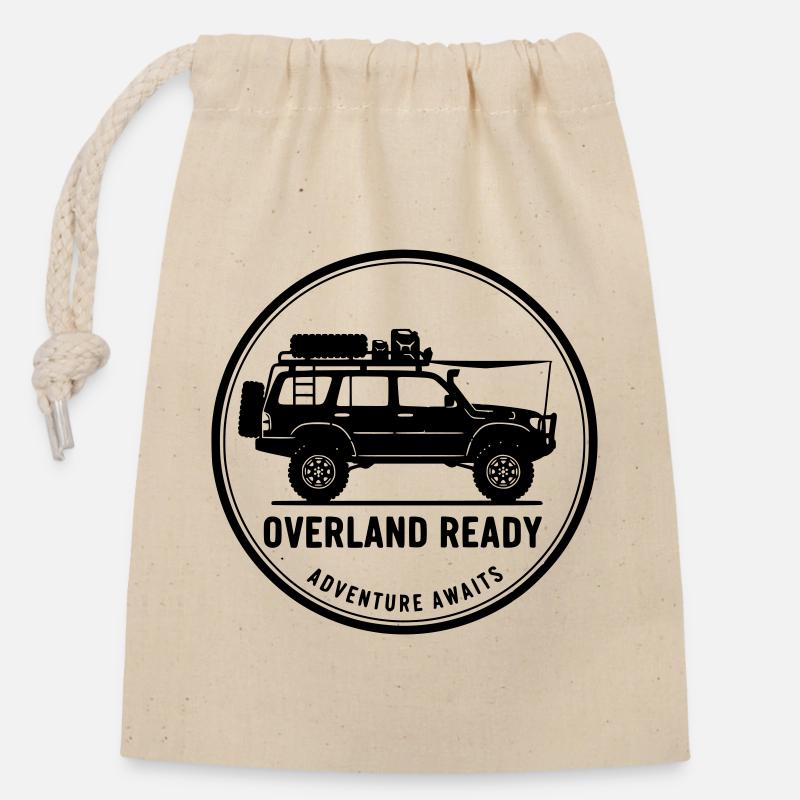 Overland - Closable cotton gift bag (14x20cm) - nature