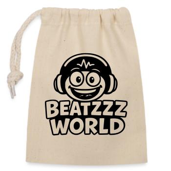 Beatzzz World - Closable cotton gift bag (14x20cm) - nature - Front