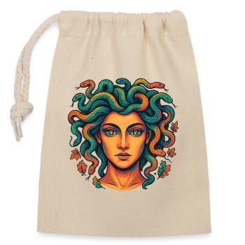 Medusa - Verschließbarer Geschenkbeutel aus Baumwolle (14x20cm) - Natur - Vorne