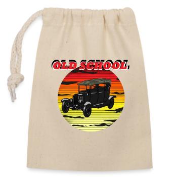 Old School Sunset Car - Verschließbarer Geschenkbeutel aus Baumwolle (14x20cm) - Natur - Vorne