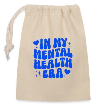 Mental Health Selfcare Achtsamkeit Geschenk - Verschließbarer Geschenkbeutel aus Baumwolle (14x20cm) - Natur - Vorne