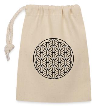 Flower of Life Circle Design - Closable cotton gift bag (14x20cm) - nature - Front
