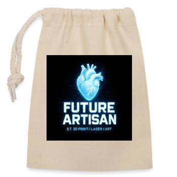 Future Artisan Heart Neon - Closable cotton gift bag (14x20cm) - nature - Front
