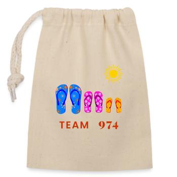 Team 974 Tropical Sun Flip Flops - Closable cotton gift bag (14x20cm) - nature - Front