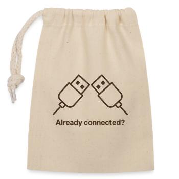 Already connected - Verschließbarer Geschenkbeutel aus Baumwolle (14x20cm) - Natur - Vorne