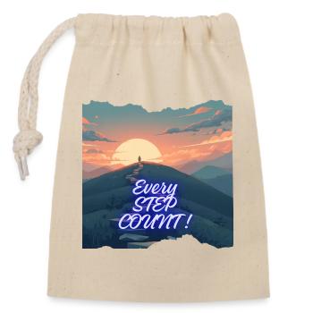 Every step counts Neon Horizon - Closable cotton gift bag (14x20cm) - nature - Front