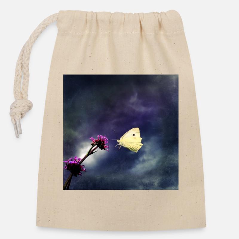 Approche en mode orage - Sac cadeau en coton avec cordon (14 x 20 cm) - nature