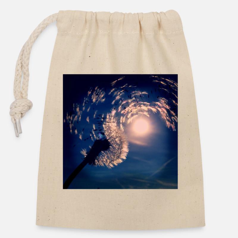 Souffler dans le vent - Sac cadeau en coton avec cordon (14 x 20 cm) - nature