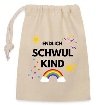 Finally Gay Kid - Closable cotton gift bag (14x20cm) - nature - Front