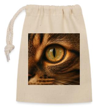 Animal - Cat, Close Up Of Eye - Closable cotton gift bag (14x20cm) - nature - Front