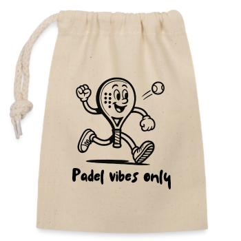 Padel Padel Tennis Vibes Only Gift Sport - Sac cadeau en coton avec cordon (14 x 20 cm) - nature - Devant