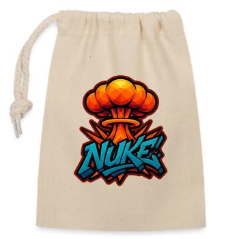NUKE!  - Graffiti Explosion | exclusive Design - Closable cotton gift bag (14x20cm) - nature - Front