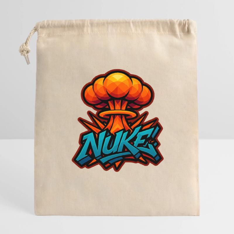 MICRO-ONDE!  - Explosion de graffitis | Design exclusif Sac cadeau en coton avec cordon (14 x 20 cm)