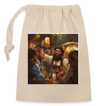 Ambiance de festival de la bière dans la taverne locale - Sac cadeau en coton avec cordon (14 x 20 cm) - nature - Devant