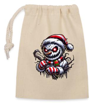 Killer Snowman – Eisige Rache - Verschließbarer Geschenkbeutel aus Baumwolle (14x20cm) - Natur - Vorne