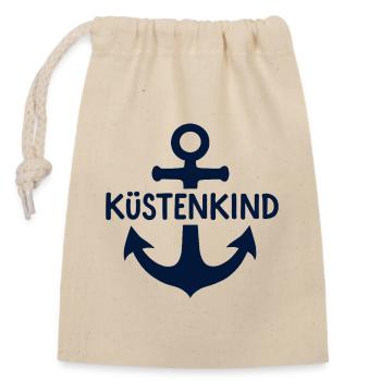 Coastal Child Harbour Anchor - Closable cotton gift bag (14x20cm) - nature - Front