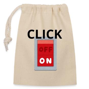 Retro OFF ON Switch Red - Click - Closable cotton gift bag (14x20cm) - nature - Front