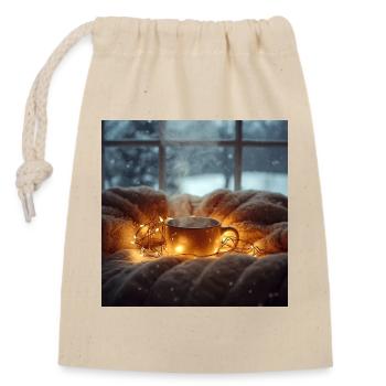 Cozy Winter Vibes - Verschließbarer Geschenkbeutel aus Baumwolle (14x20cm) - Natur - Vorne