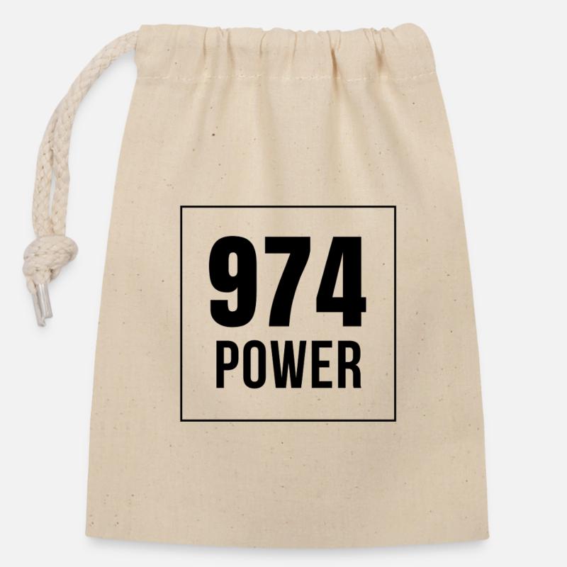 974 Power - Sac cadeau en coton avec cordon (14 x 20 cm) - nature