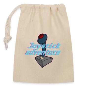Game Adventure Neon Glitch - Closable cotton gift bag (14x20cm) - nature - Front
