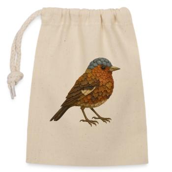 Chaffinch in a natural look - Closable cotton gift bag (14x20cm) - nature - Front