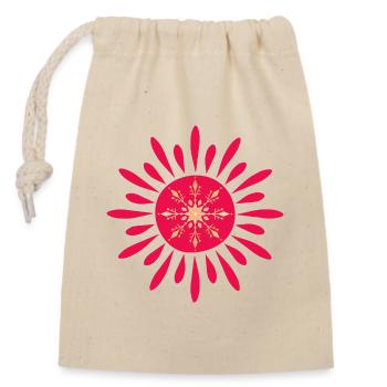 Red Floral Dawn - Closable cotton gift bag (14x20cm) - nature - Front