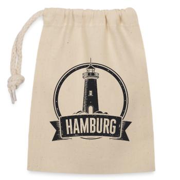 Phare de Hambourg - Sac cadeau en coton avec cordon (14 x 20 cm) - nature - Devant