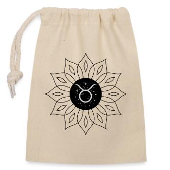 Taurus Céleste Minimaliste - Sac cadeau en coton avec cordon (14 x 20 cm) - nature - Devant