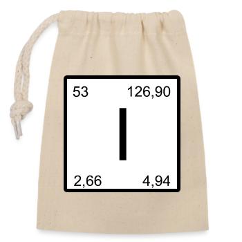 Élément d’iode Iode Symbole d’élément du tableau périodique - Sac cadeau en coton avec cordon (14 x 20 cm) - nature - Devant