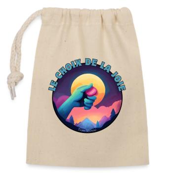 The Choice of Joy - Closable cotton gift bag (14x20cm) - nature - Front