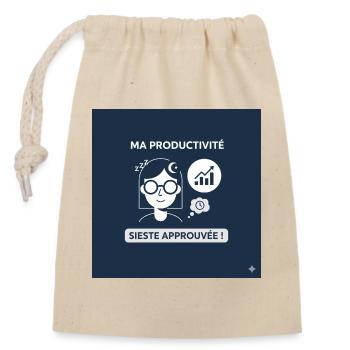 Nap Approved: Zen-Produktivität - Verschließbarer Geschenkbeutel aus Baumwolle (14x20cm) - Natur - Vorne
