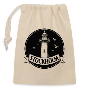 Stockholm Lighthouse Scandinavian Sea - Closable cotton gift bag (14x20cm) - nature - Front