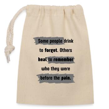 Heal To Remember design - Closable cotton gift bag (14x20cm) - nature - Front