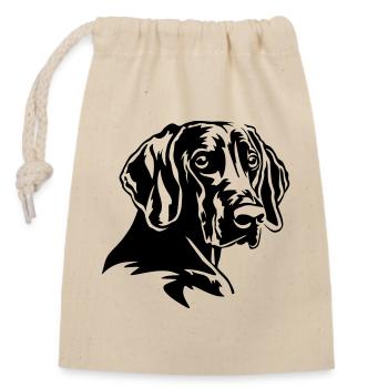 Weimaraner Kopf - Verschließbarer Geschenkbeutel aus Baumwolle (14x20cm) - Natur - Vorne