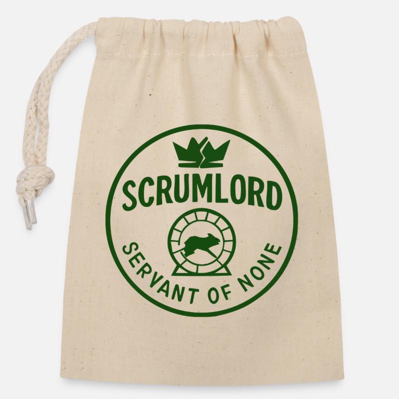 Scrumlord - Ruler without minions - Closable cotton gift bag (14x20cm) - nature