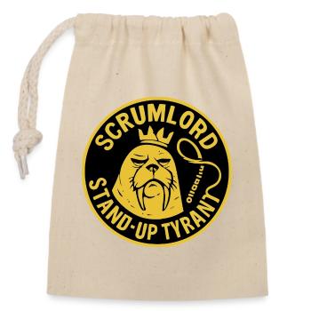 Scrum Lord StandUp Tyrant - Verschließbarer Geschenkbeutel aus Baumwolle (14x20cm) - Natur - Vorne