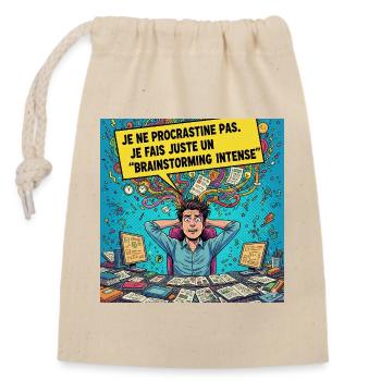 Brainstorming Intense Pop Art - Sac cadeau en coton avec cordon (14 x 20 cm) - nature - Devant