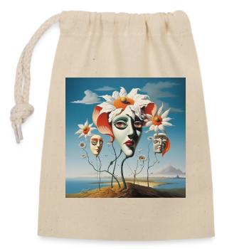 Masques de fleurs Dream - Sac cadeau en coton avec cordon (14 x 20 cm) - nature - Devant