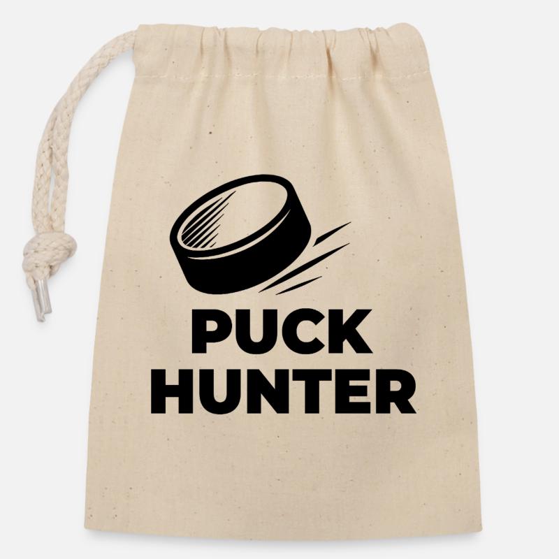 PUCK_HUNTER - Verschließbarer Geschenkbeutel aus Baumwolle (14x20cm) - Natur