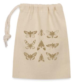 Illustration de la collection de papillons de nuit vintage - Sac cadeau en coton avec cordon (14 x 20 cm) - nature - Devant