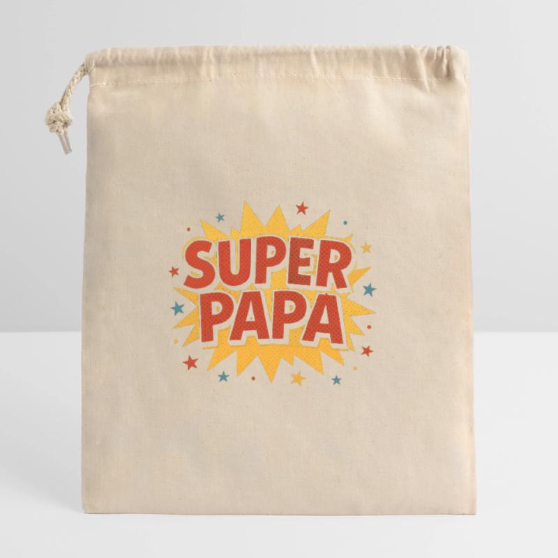 Super Papa Comic Explosion Verschließbarer Geschenkbeutel aus Baumwolle (14x20cm)
