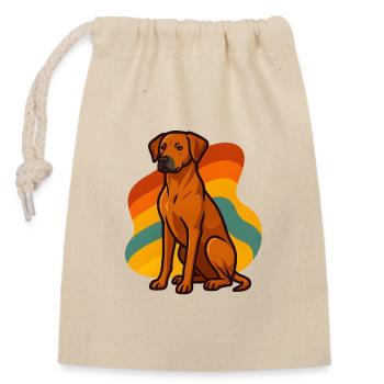 Retro Rhodesian Ridgeback Hund - Verschließbarer Geschenkbeutel aus Baumwolle (14x20cm) - Natur - Vorne