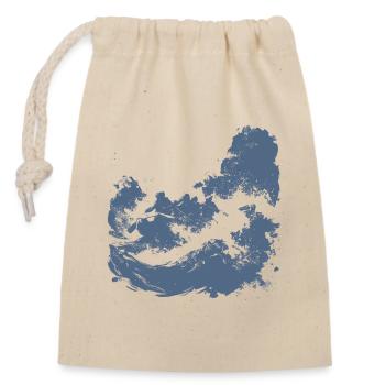Whitewater Rafting Brush Art - Closable cotton gift bag (14x20cm) - nature - Front