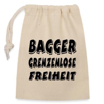 Excavator - Closable cotton gift bag (14x20cm) - nature - Front