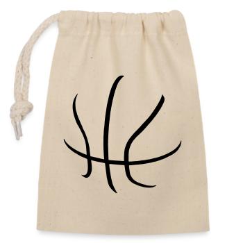 Basketball - Closable cotton gift bag (14x20cm) - nature - Front
