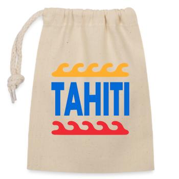 Tahiti - Polynésie française - Polynésie - Plage - Sac cadeau en coton avec cordon (14 x 20 cm) - nature - Devant